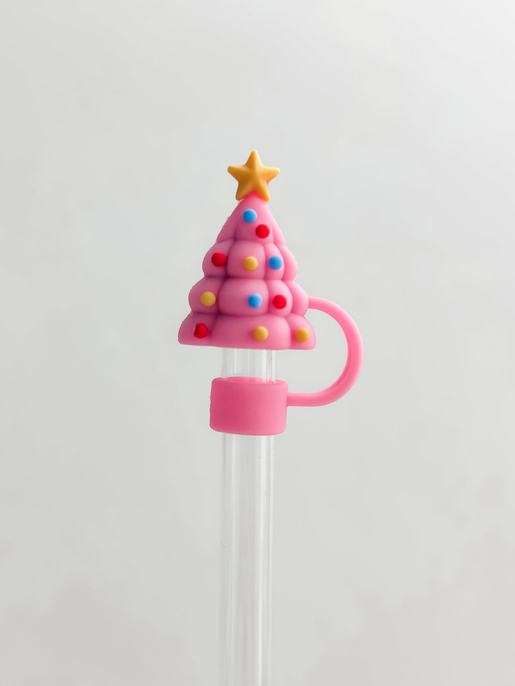 Straw Cover 10MM "Pink Christmas Tree"
