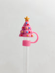 Straw Cover 10MM "Pink Christmas Tree"