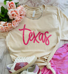 TEXAS FAUX TINSEL STATE TEE