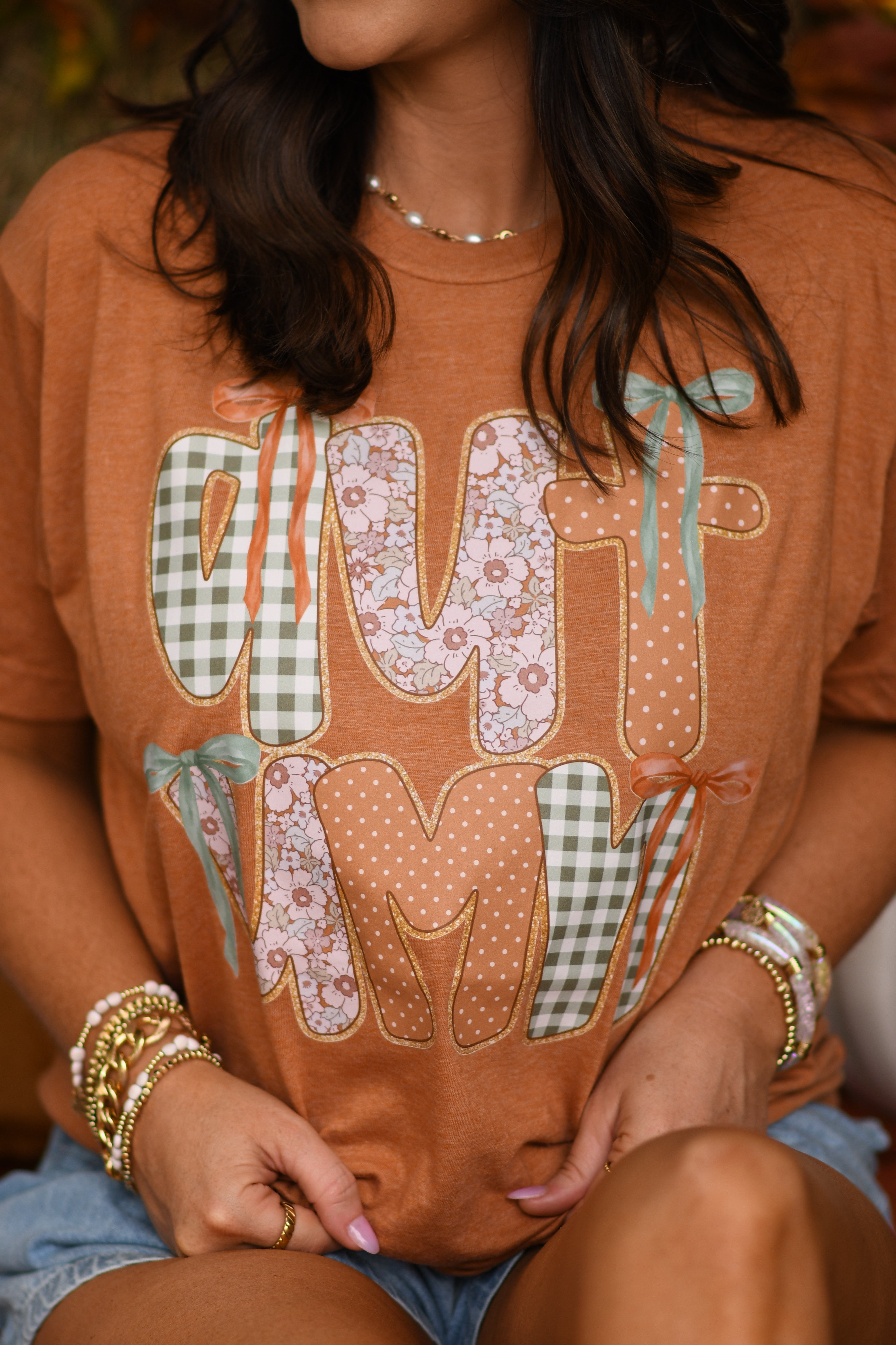 **SALE** RTS Autumn Faux Patch Tee