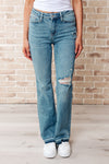 Isla Mid Rise Distressed Released Hem Bootcut Jeans (Judy Blue)