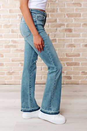 Isla Mid Rise Distressed Released Hem Bootcut Jeans (Judy Blue)