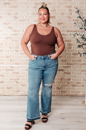 Isla Mid Rise Distressed Released Hem Bootcut Jeans (Judy Blue)