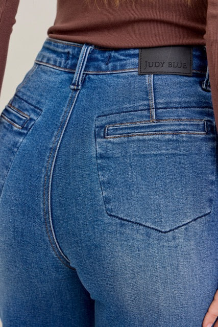 Karla High Waist Column Straight Button-Fly & Back Welt Pkts (Judy Blue)