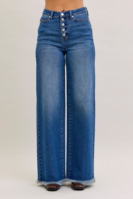 Karla High Waist Column Straight Button-Fly & Back Welt Pkts (Judy Blue)