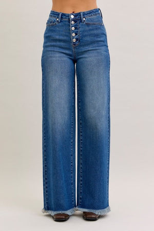 Karla High Waist Column Straight Button-Fly & Back Welt Pkts (Judy Blue)