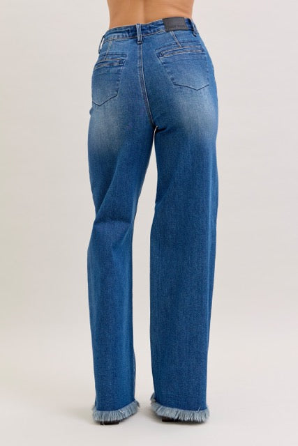 Karla High Waist Column Straight Button-Fly & Back Welt Pkts (Judy Blue)