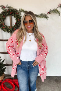 Christmas Cloud Cardigan Candy Cane