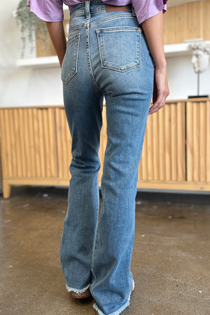 Judy Blue Distressed Raw Hem Bootcut Jeans