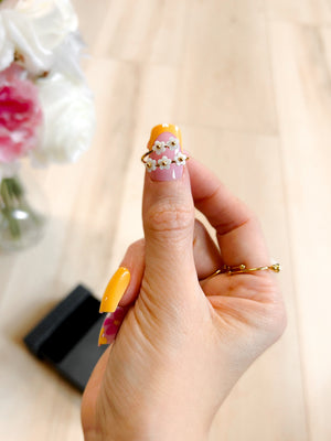Daisy & Diamond Stainless Steel 3 Piece Ring Set - Girl Code Couture