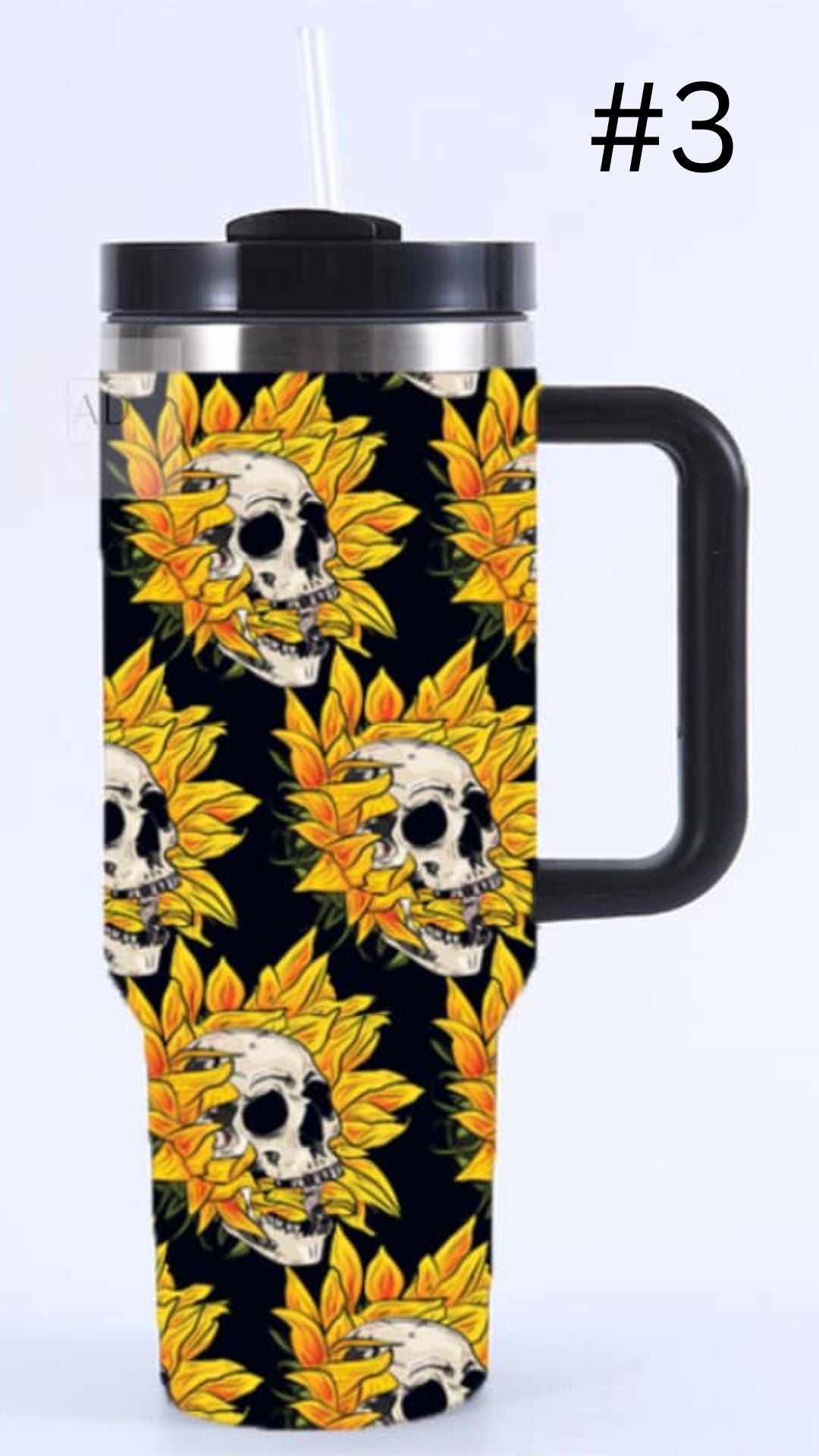 40 oz Insulated Skull Tumblers in Assorted Designs