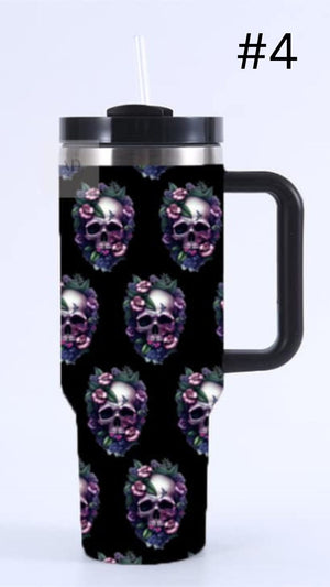 40 oz Insulated Skull Tumblers in Assorted Designs