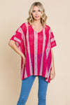 V Neck Drop Shoulder Oversize Top