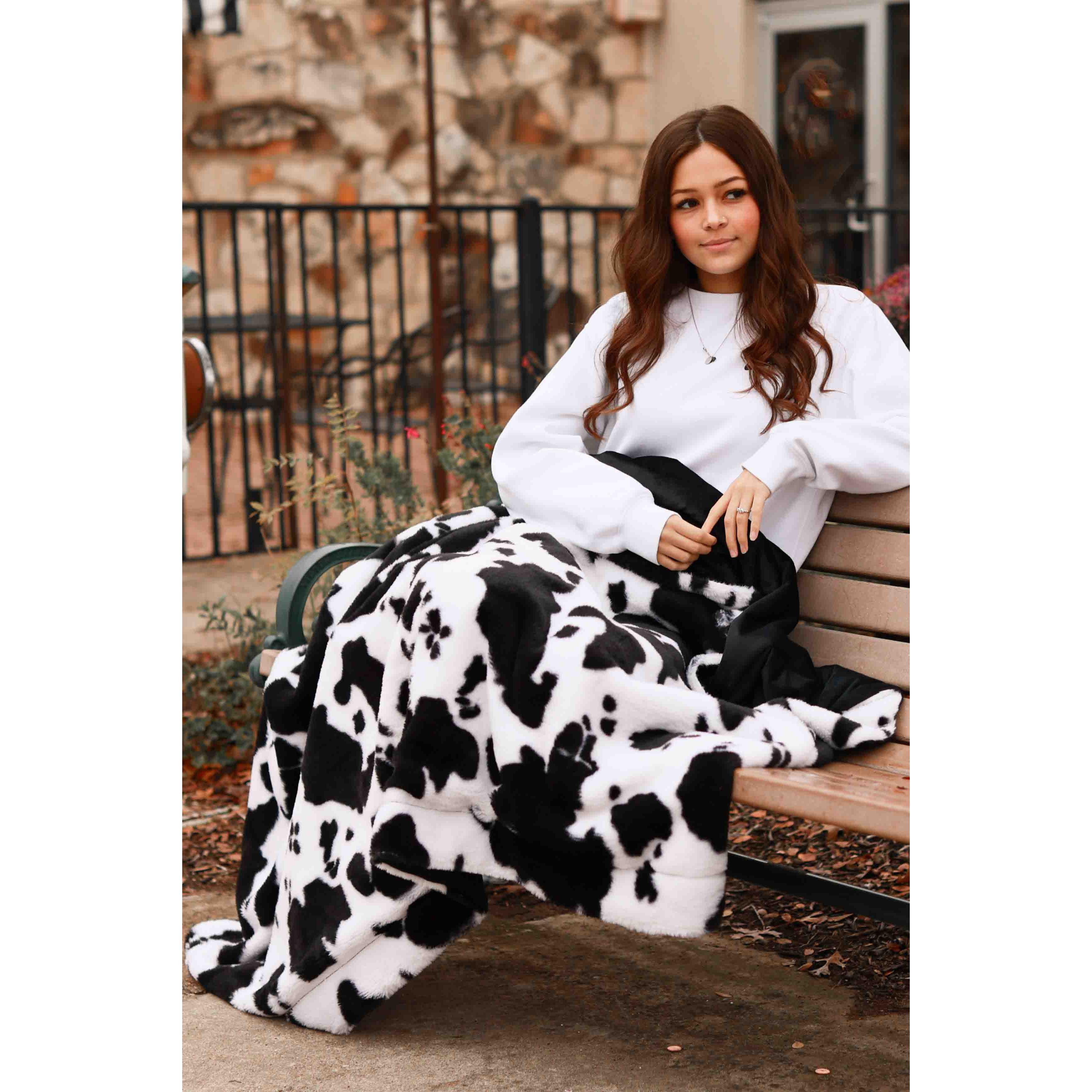 Ready to Ship | Soft & Cozy Cow Blanket