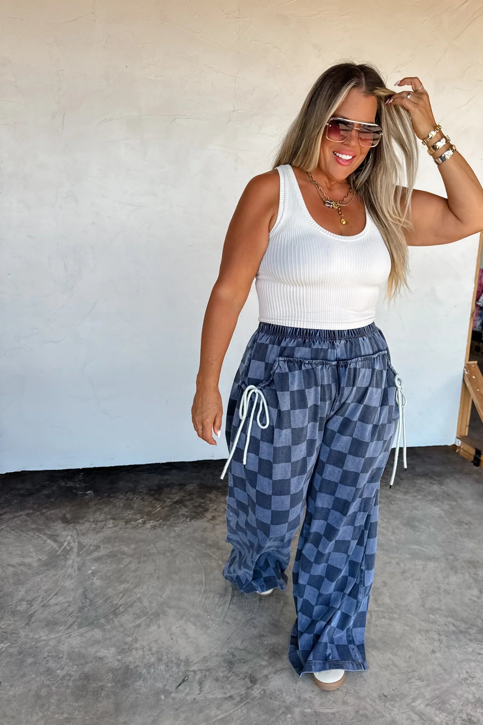 Go with the Flow Checker Pants