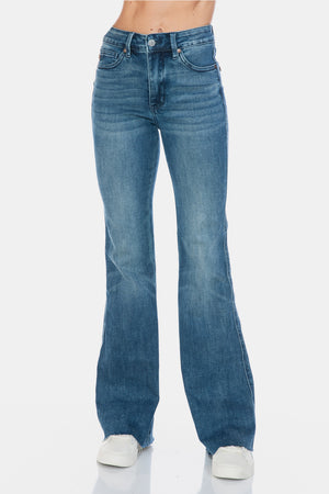 Judy Blue Tummy Control Cut Hem Flare Jeans