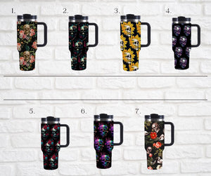 40 oz Insulated Skull Tumblers in Assorted Designs