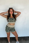 Camo Bra & Biker Short Set
