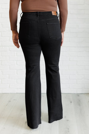 Etta High Rise Control Top Flare Jeans in Black (Judy Blue)