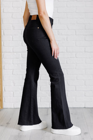 Etta High Rise Control Top Flare Jeans in Black (Judy Blue)