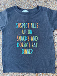 Boys Suspect Fills Up On Snacks Tee