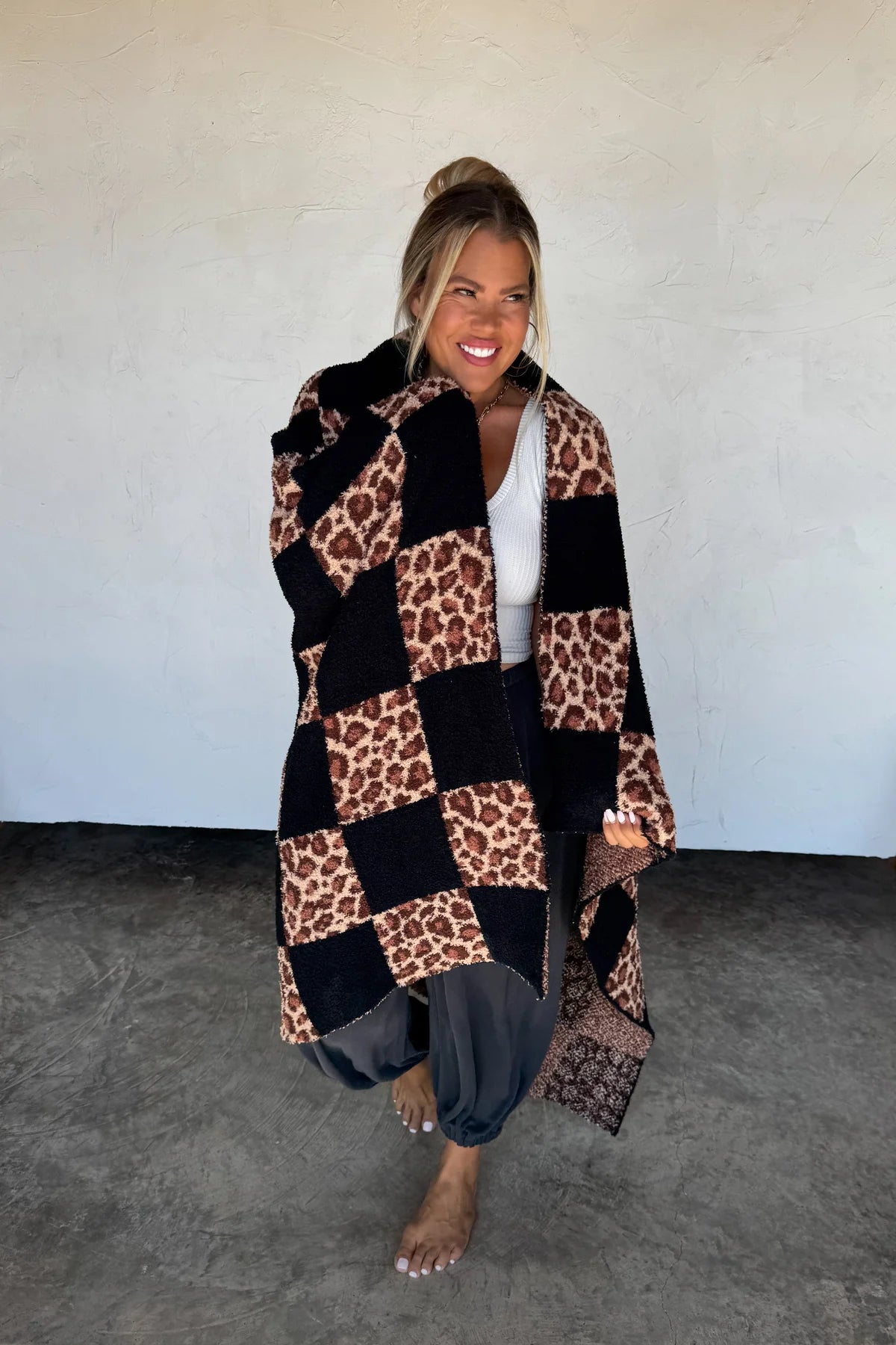 CHECKER CHEETAH CLOUD BLANKET