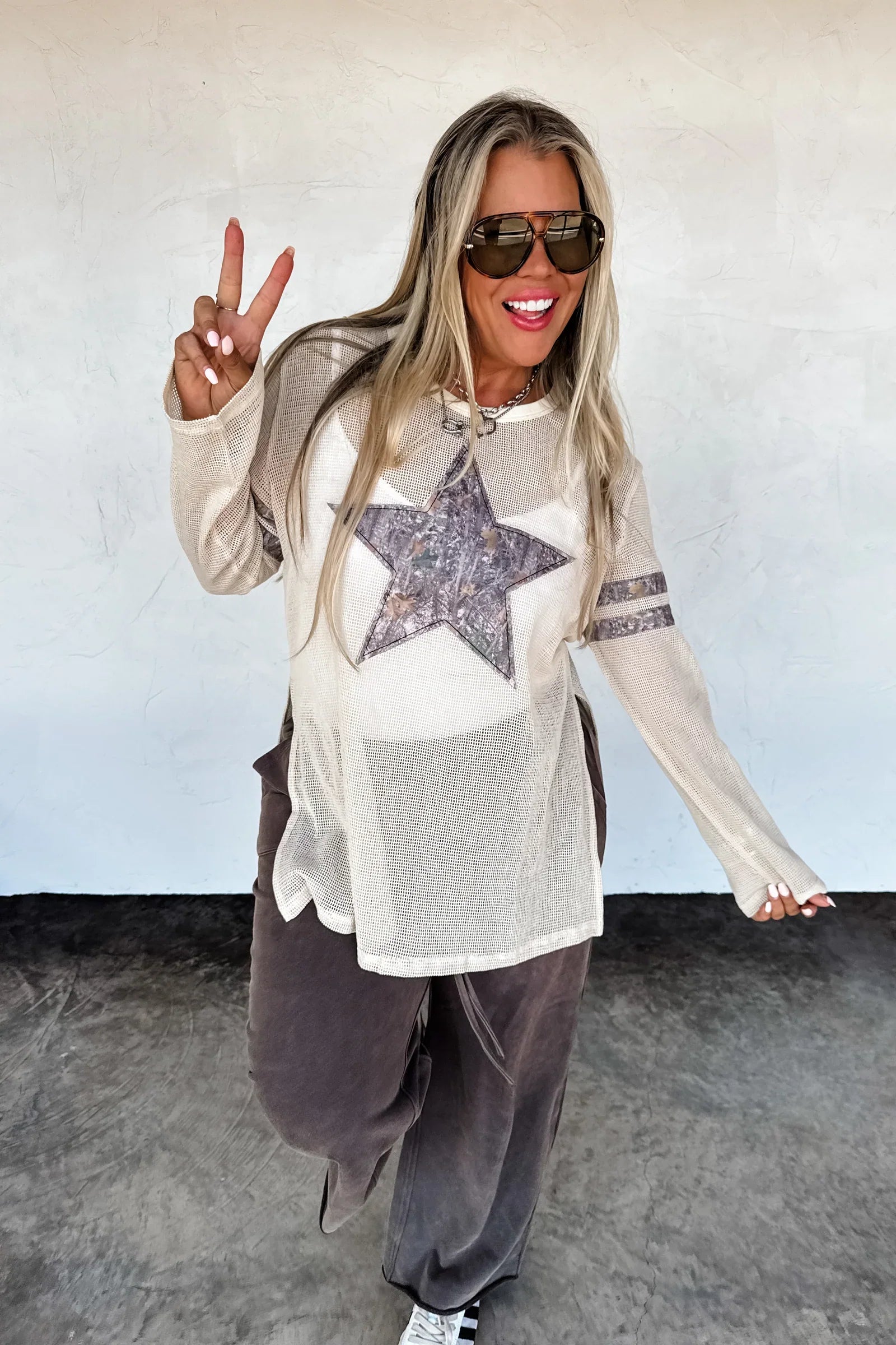 Star Mellow Mesh Cotton Top