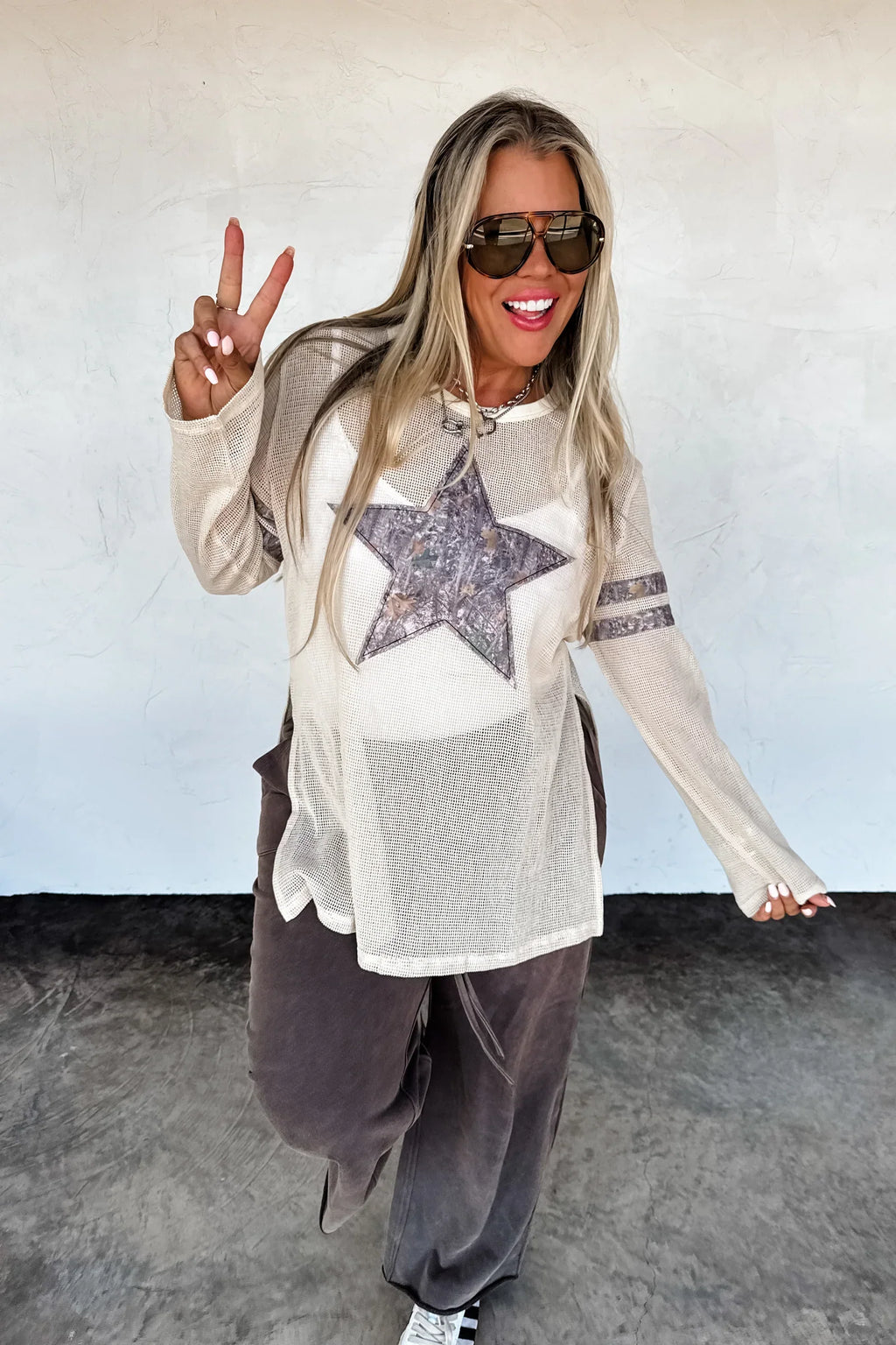 Star Mellow Mesh Cotton Top