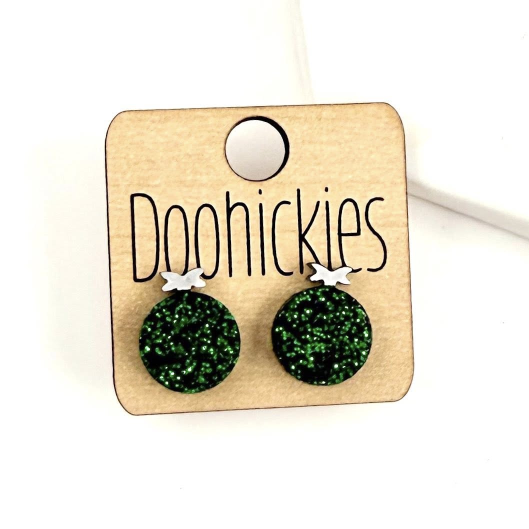 Glitter Christmas Ornament Stud Earrings
