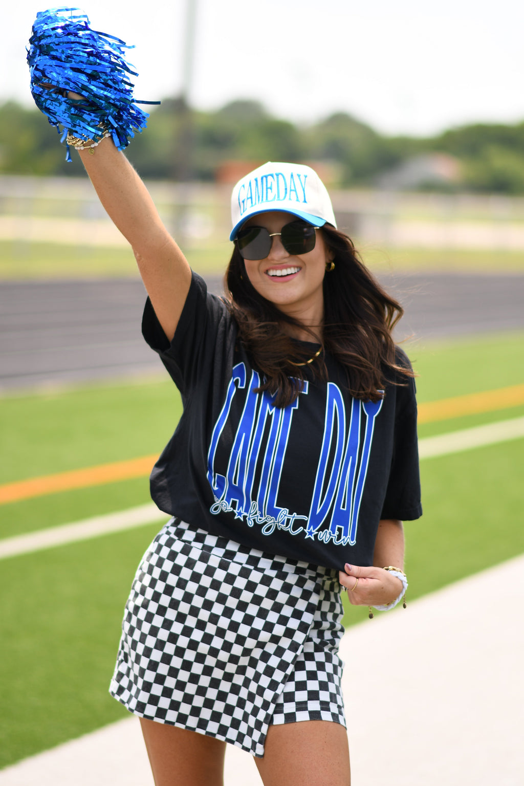 Game Day Go Fight Win Royal Blue Tee