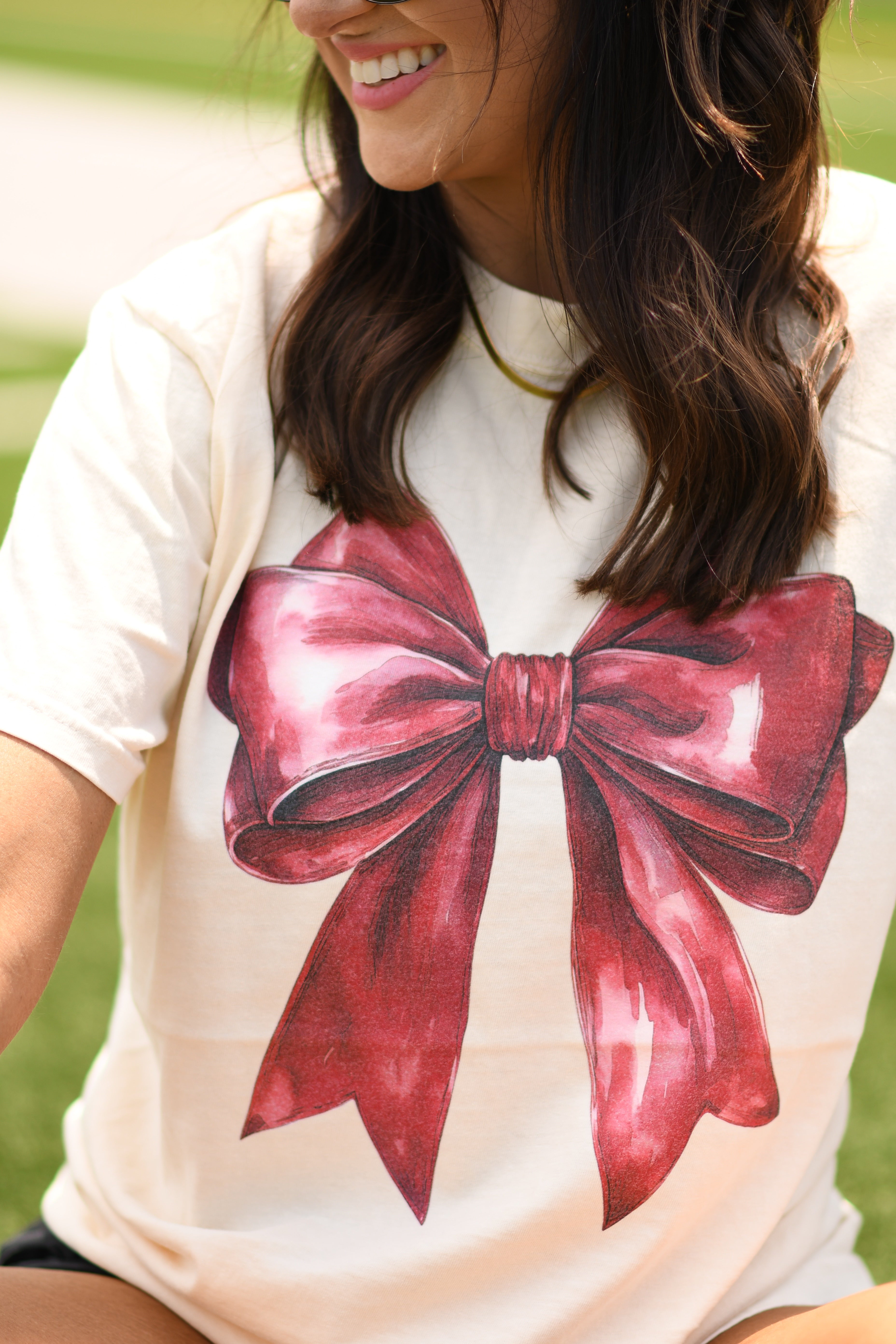 Cardinal Shiny Bow Tee