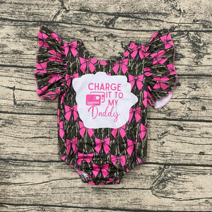 Charge It To My Daddy Camo Bows Leotard