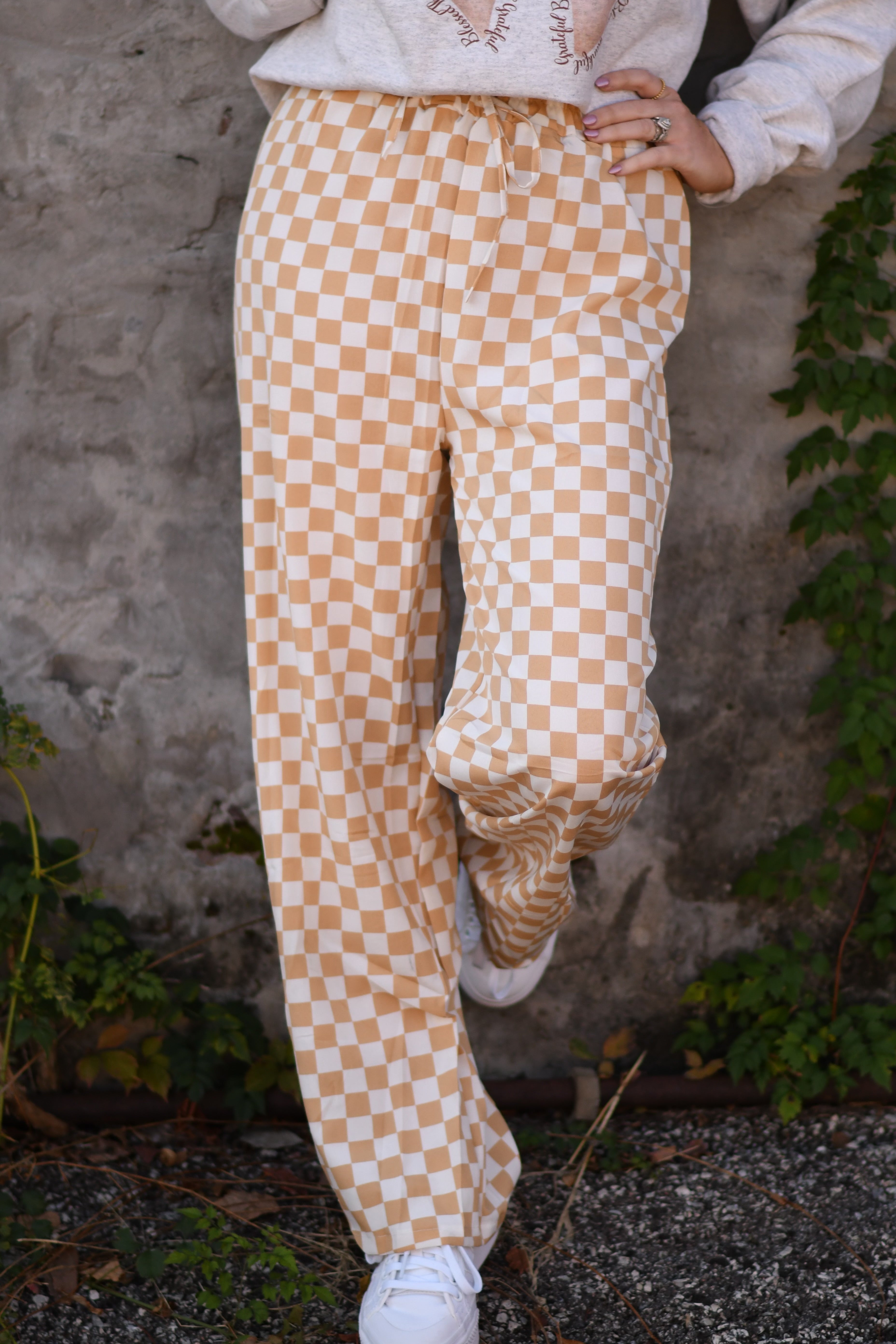 Tan Checkered Pants