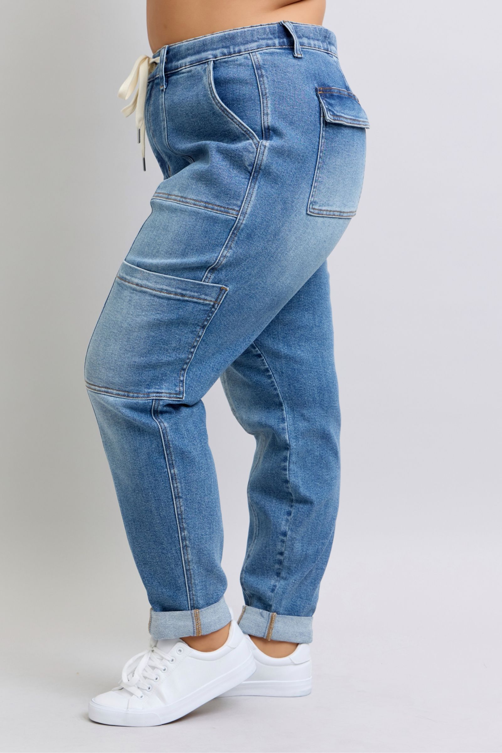 Clayton High Rise Cuffed Cargo Denim Jogger (Judy Blue)