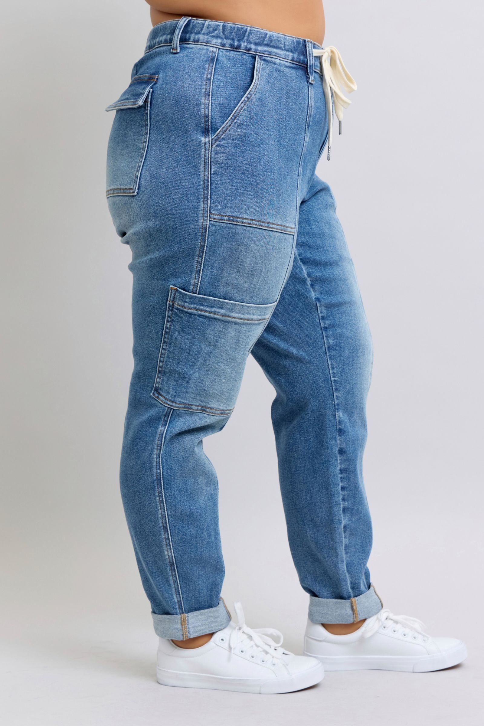 Clayton High Rise Cuffed Cargo Denim Jogger (Judy Blue)