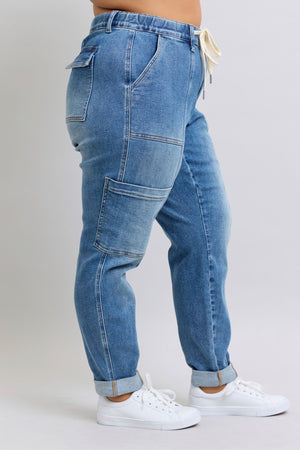 Clayton High Rise Cuffed Cargo Denim Jogger (Judy Blue)