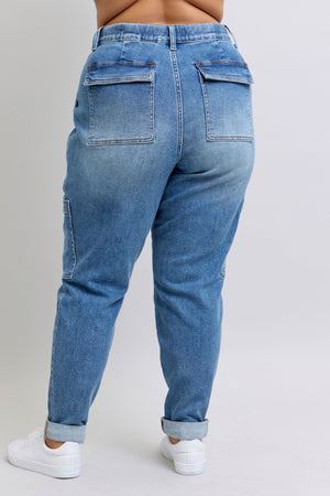 Clayton High Rise Cuffed Cargo Denim Jogger (Judy Blue)