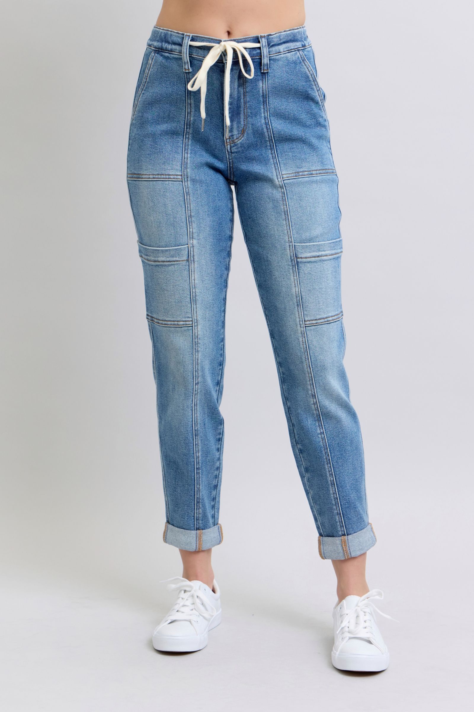 Clayton High Rise Cuffed Cargo Denim Jogger (Judy Blue)