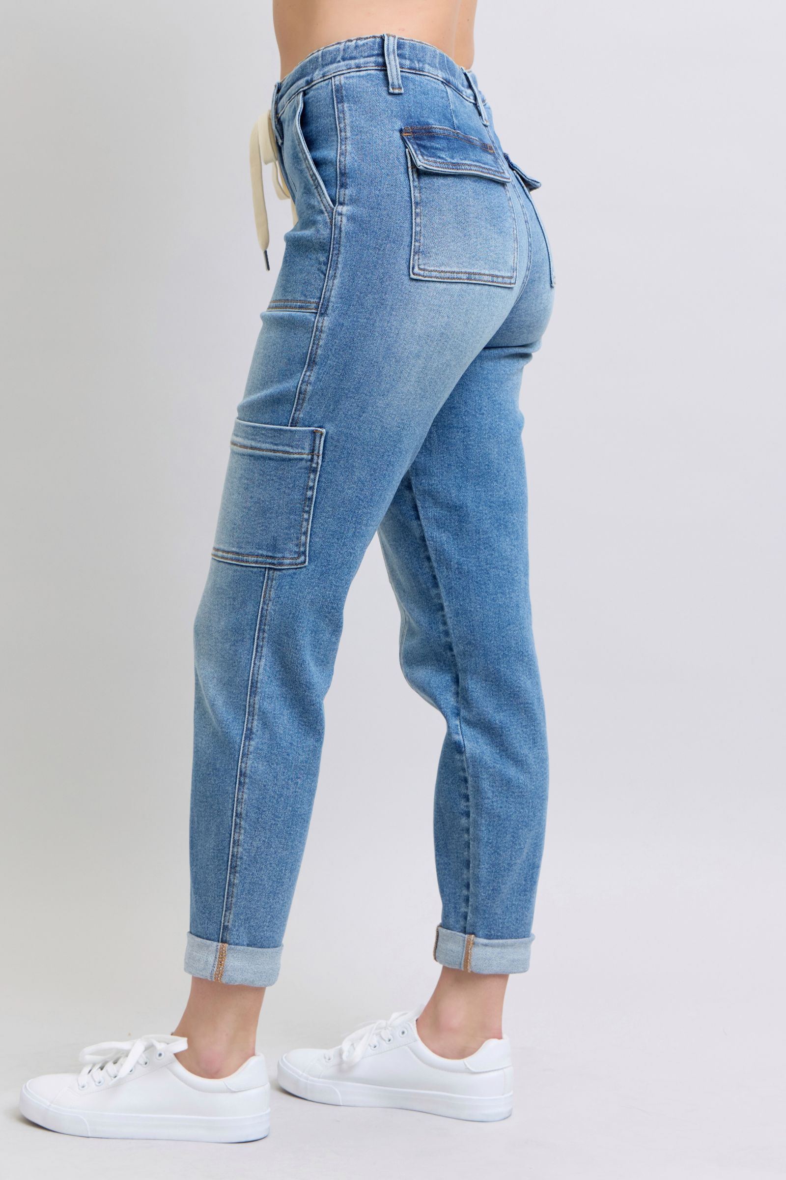 Clayton High Rise Cuffed Cargo Denim Jogger (Judy Blue)