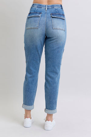 Clayton High Rise Cuffed Cargo Denim Jogger (Judy Blue)