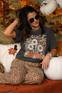 Fall Florals and Pumpkins Tee