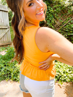 Margo Midi Length Peplum Tank - Girl Code Couture