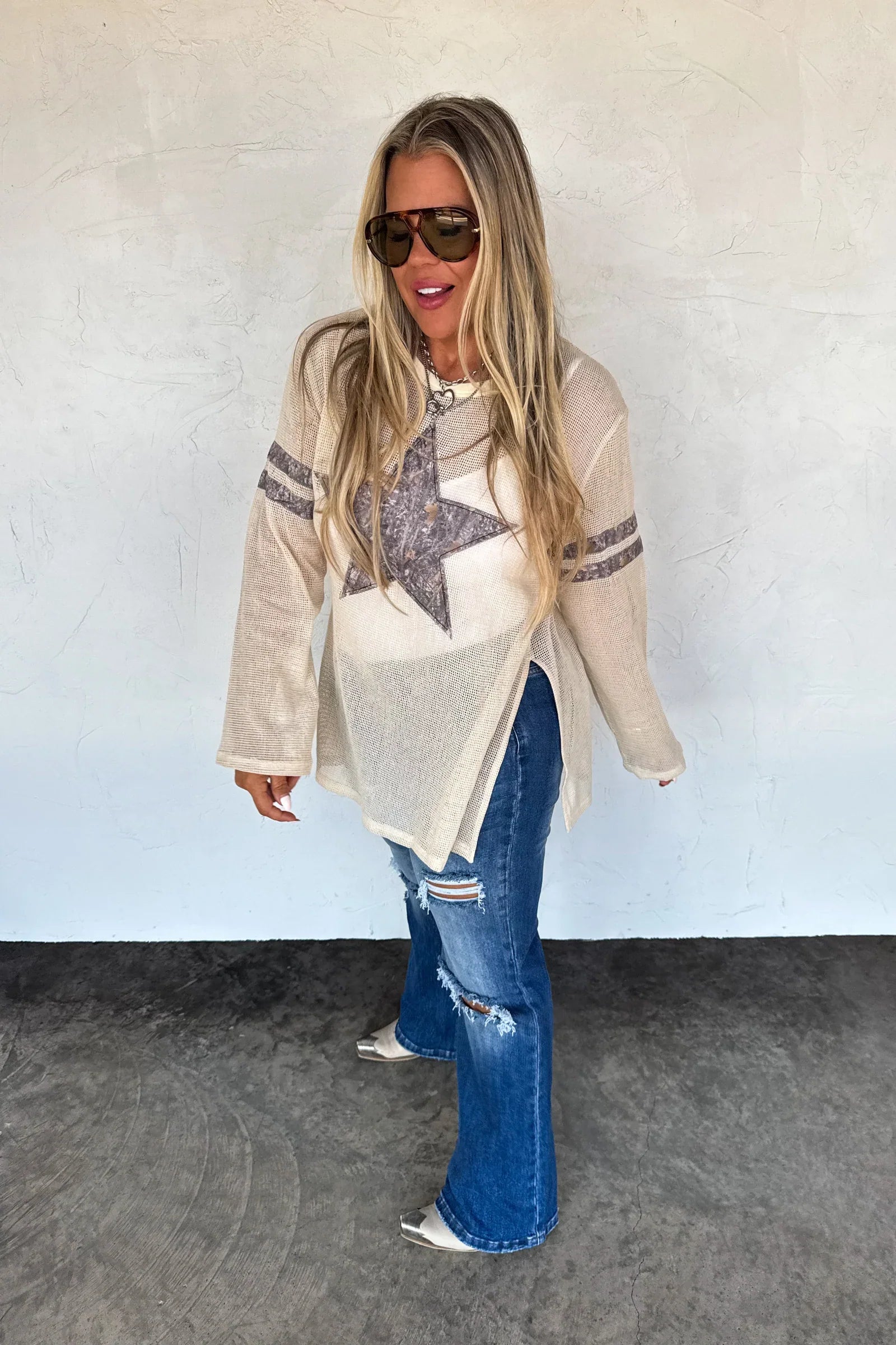 Star Mellow Mesh Cotton Top