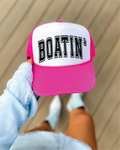 Boatin' Hot Pink and White Trucker Hat