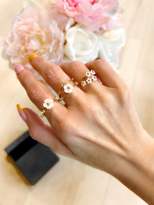 Daisy & Diamond Stainless Steel 3 Piece Ring Set - Girl Code Couture