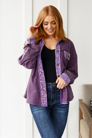 Chaos of Sequins Shacket in Purple