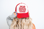 Santa Define Good Red & White Trucker Hat