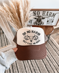 Do No Harm Brown & Tan Trucker Hat/ Black Ink