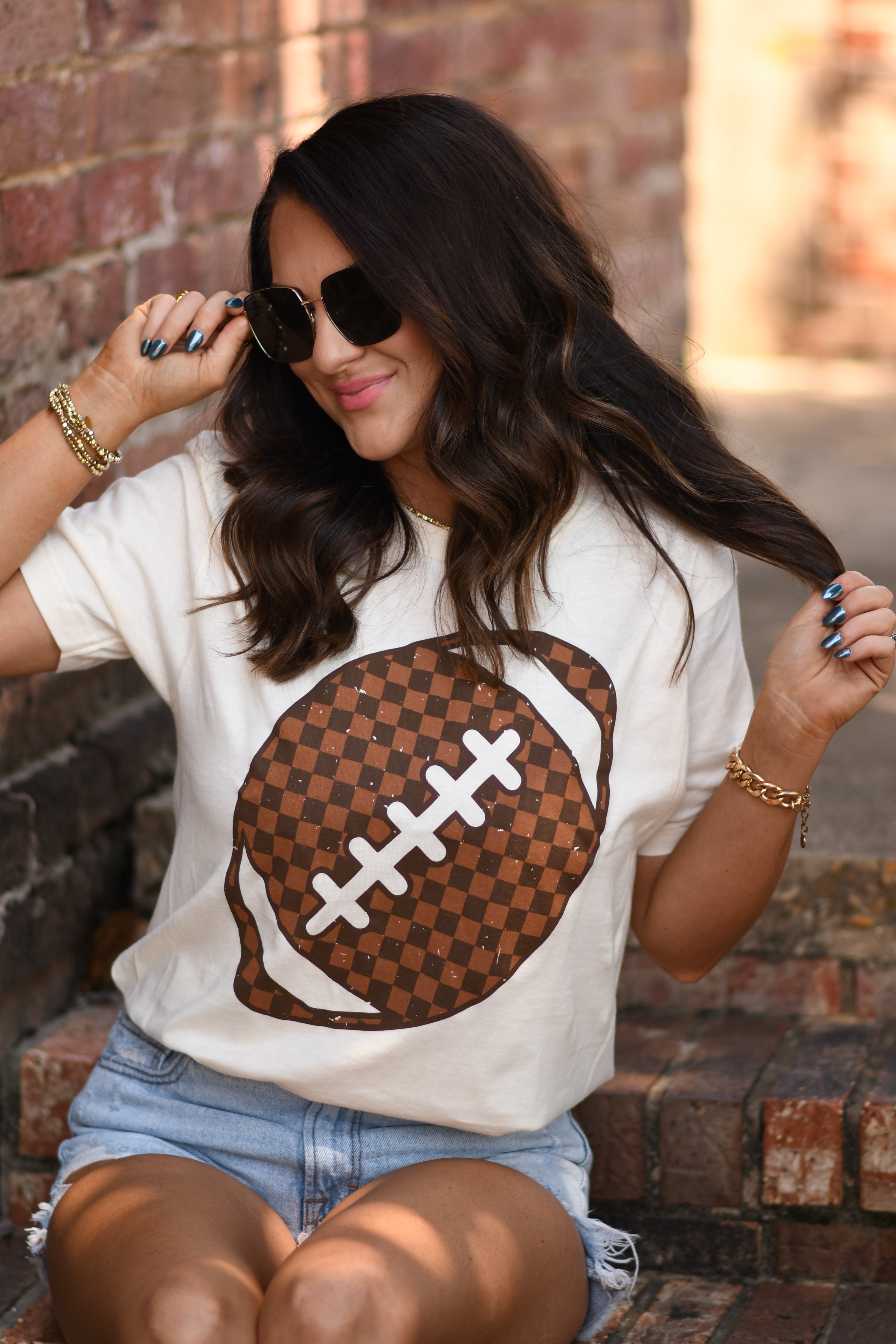 Checkered Football Tee