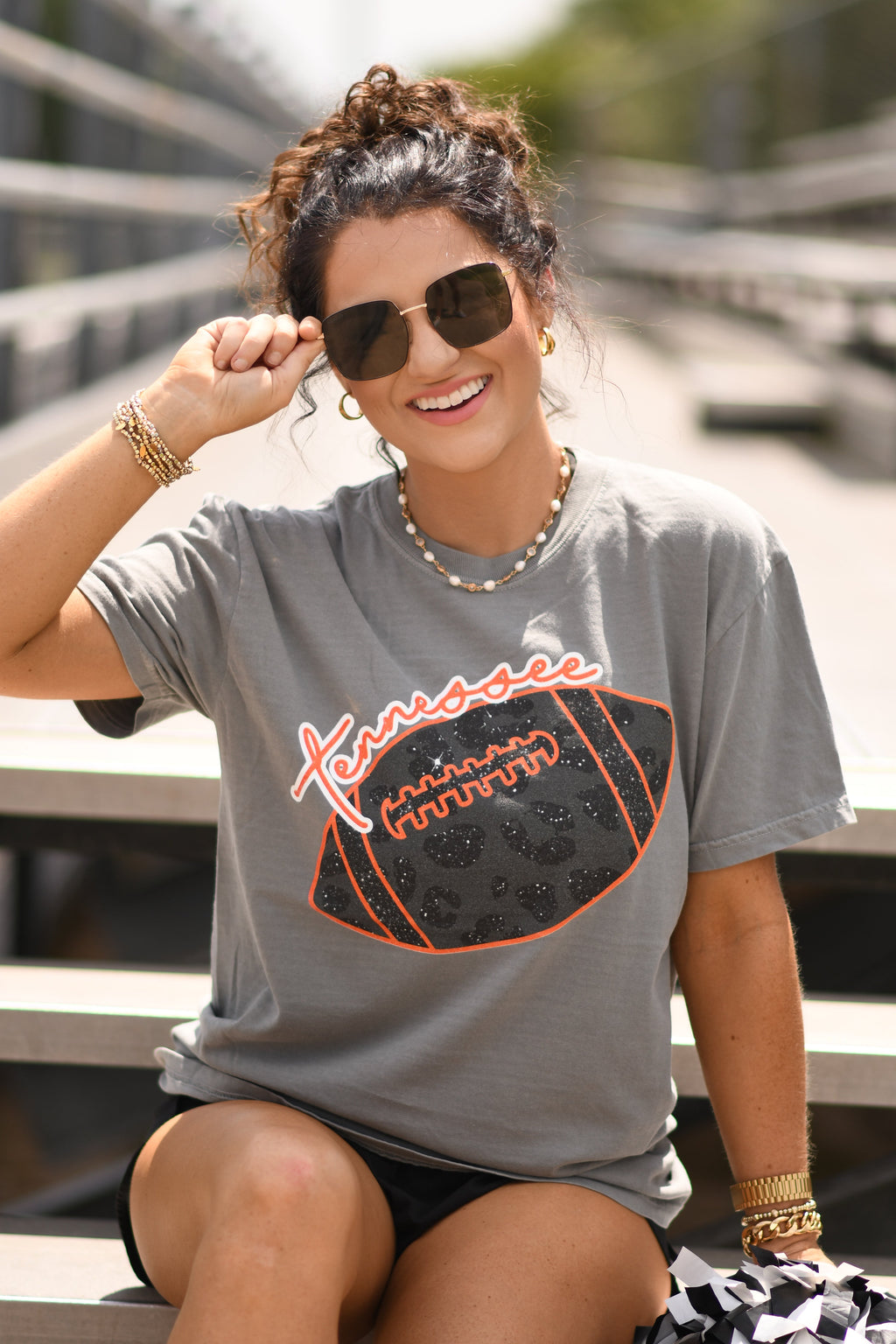 Tennessee Faux Leopard Football Tee